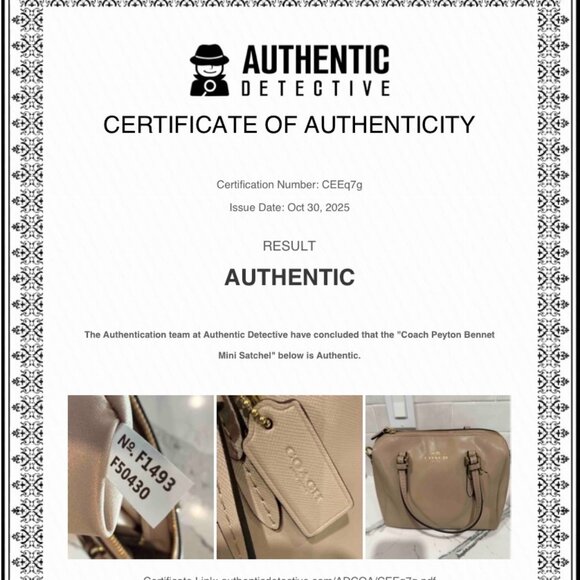 Coach Mini Bennett Crossgrain Leather Satchel Beige Sand - Picture 9 of 15